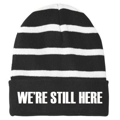 We're Still Here. The Resistance Resist Anti-Trump Striped Beanie with Solid Band