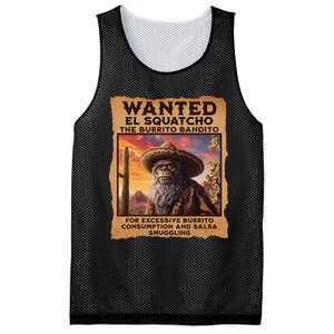 Wanted El Squatcho Wanted Poster Bigfoot And Sasquatch Gift Mesh Reversible Basketball Jersey Tank