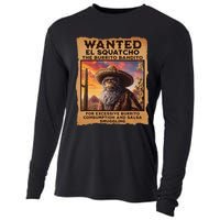 Wanted El Squatcho Wanted Poster Bigfoot And Sasquatch Gift Cooling Performance Long Sleeve Crew