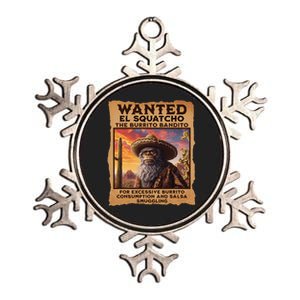 Wanted El Squatcho Wanted Poster Bigfoot And Sasquatch Gift Metallic Star Ornament