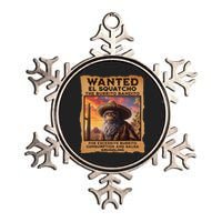 Wanted El Squatcho Wanted Poster Bigfoot And Sasquatch Gift Metallic Star Ornament