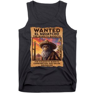 Wanted El Squatcho Wanted Poster Bigfoot And Sasquatch Gift Tank Top