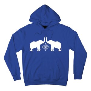 White Elephants Silhouette Art And Gift Hoodie