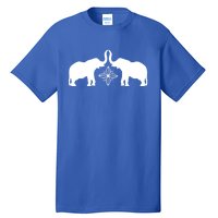 White Elephants Silhouette Art And Gift Tall T-Shirt