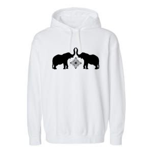 White Elephants Silhouette Art And Gift Garment-Dyed Fleece Hoodie