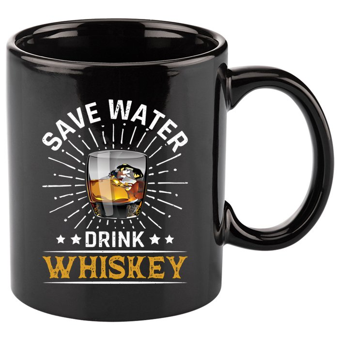 Whiskey Er Save Water Whiskey Gift 11oz C Handle Ceramic Mug