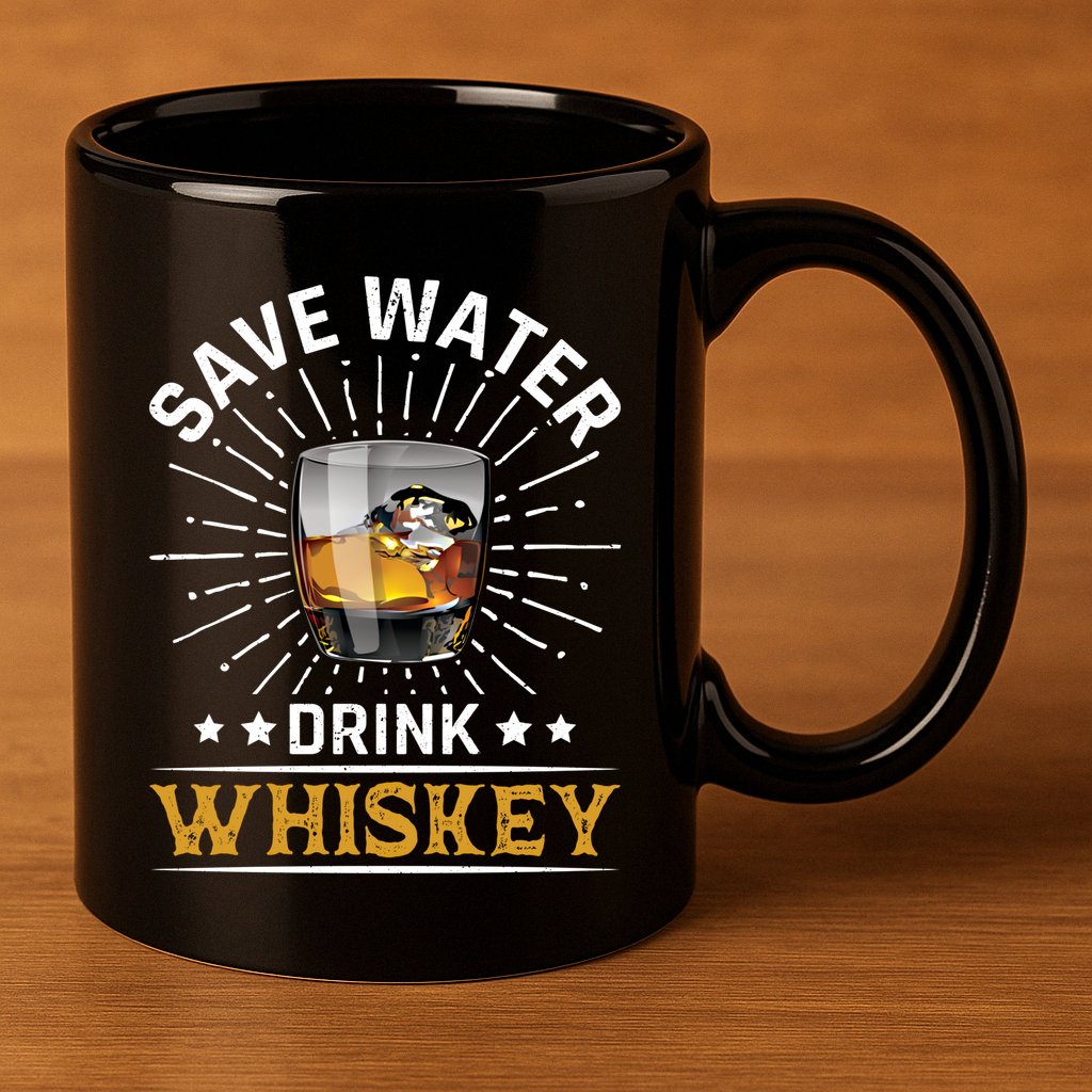 Whiskey Er Save Water Whiskey Gift 11oz C Handle Ceramic Mug