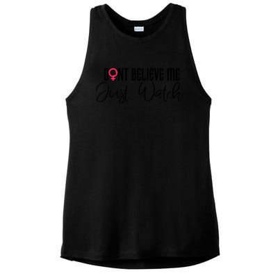 Wo Empowert Strong Feminist Af Power Funny Gift Ladies PosiCharge Tri-Blend Wicking Tank