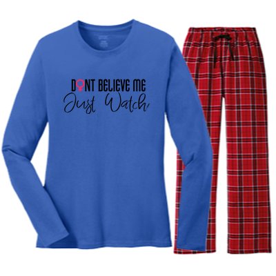 Wo Empowert Strong Feminist Af Power Funny Gift Women's Long Sleeve Flannel Pajama Set 