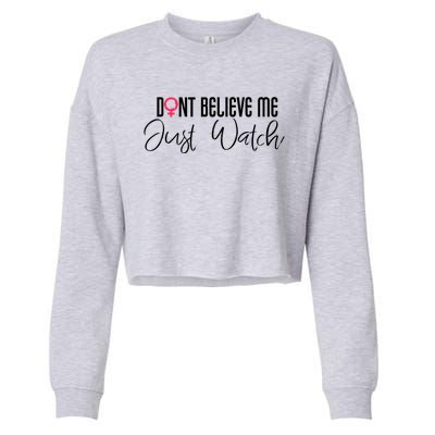 Wo Empowert Strong Feminist Af Power Funny Gift Cropped Pullover Crew