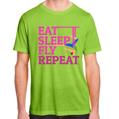 Wo Eat Sleep Fly Repeat Quote Aerial Yoga Silks Gift Adult ChromaSoft Performance T-Shirt