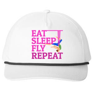 Wo Eat Sleep Fly Repeat Quote Aerial Yoga Silks Gift Snapback Five-Panel Rope Hat