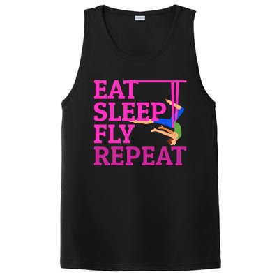 Wo Eat Sleep Fly Repeat Quote Aerial Yoga Silks Gift PosiCharge Competitor Tank