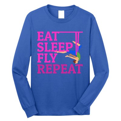 Wo Eat Sleep Fly Repeat Quote Aerial Yoga Silks Gift Long Sleeve Shirt