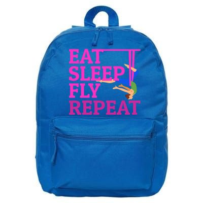 Wo Eat Sleep Fly Repeat Quote Aerial Yoga Silks Gift 16 in Basic Backpack