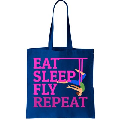 Wo Eat Sleep Fly Repeat Quote Aerial Yoga Silks Gift Tote Bag