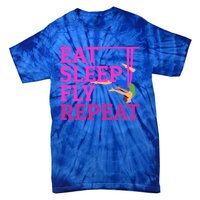 Wo Eat Sleep Fly Repeat Quote Aerial Yoga Silks Gift Tie-Dye T-Shirt