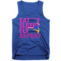 Wo Eat Sleep Fly Repeat Quote Aerial Yoga Silks Gift Tank Top