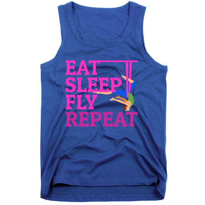 Wo Eat Sleep Fly Repeat Quote Aerial Yoga Silks Gift Tank Top