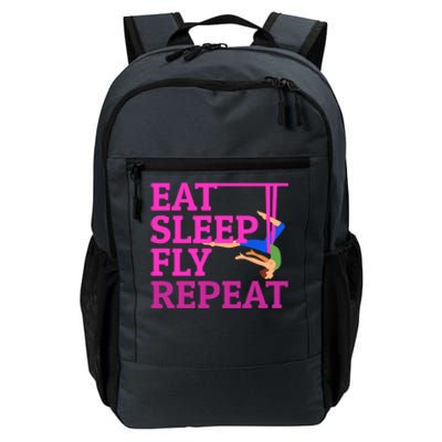 Wo Eat Sleep Fly Repeat Quote Aerial Yoga Silks Gift Daily Commute Backpack