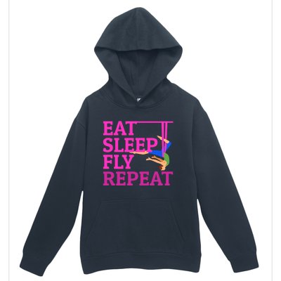 Wo Eat Sleep Fly Repeat Quote Aerial Yoga Silks Gift Urban Pullover Hoodie