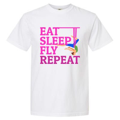 Wo Eat Sleep Fly Repeat Quote Aerial Yoga Silks Gift Garment-Dyed Heavyweight T-Shirt