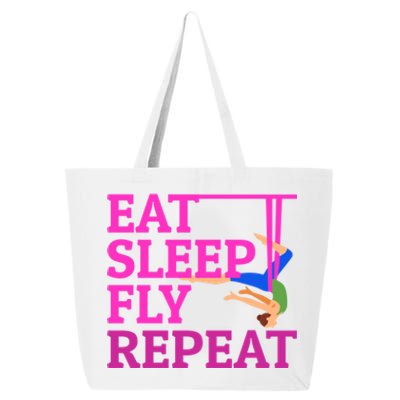 Wo Eat Sleep Fly Repeat Quote Aerial Yoga Silks Gift 25L Jumbo Tote