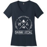 Washington Evergreen State Camping Women's V-Neck T-Shirt