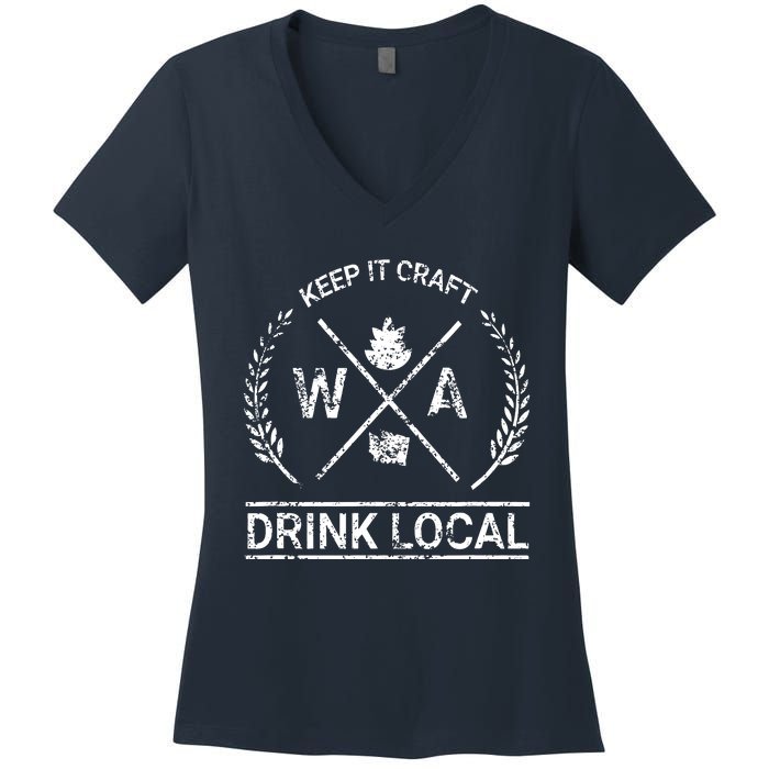 Washington Evergreen State Camping Women's V-Neck T-Shirt