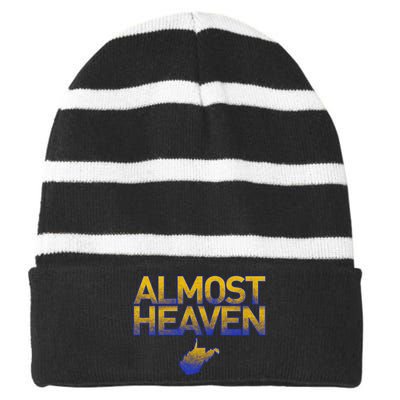 West Virginia Almost Heaven Striped Beanie with Solid Band