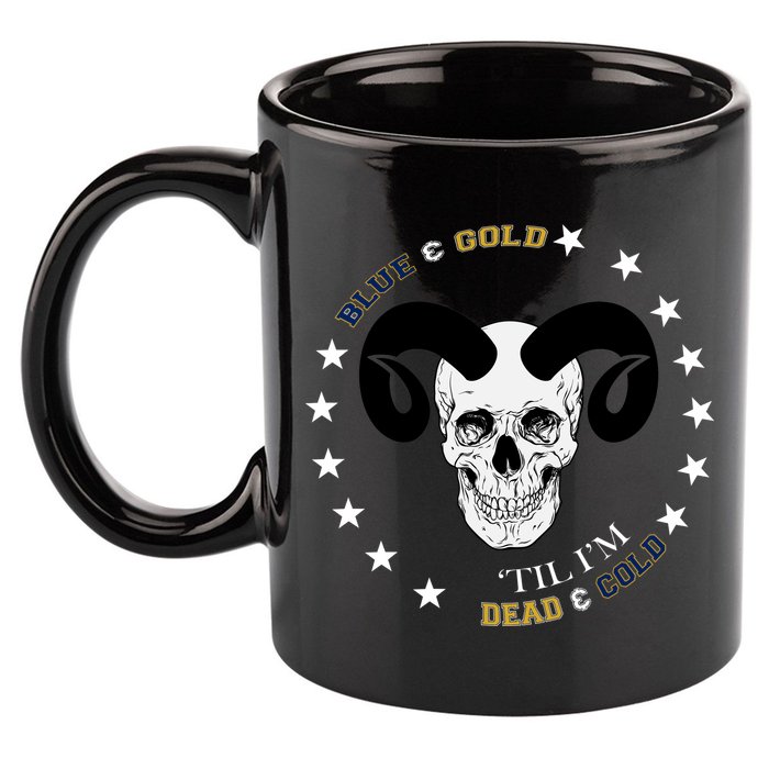 West Virginia Blue & Gold Till I'm Dead & Cold 11oz C Handle Ceramic Mug