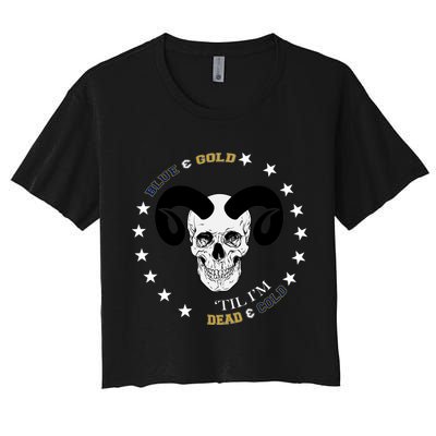 West Virginia Blue & Gold Till I'm Dead & Cold Crop Top