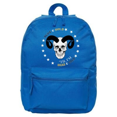 West Virginia Blue & Gold Till I'm Dead & Cold 16 in Basic Backpack