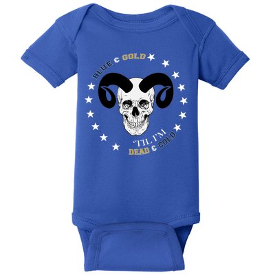 West Virginia Blue & Gold Till I'm Dead & Cold Baby Bodysuit