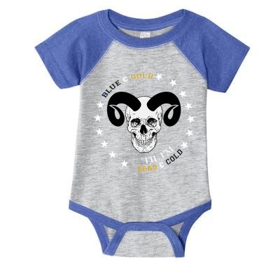 West Virginia Blue & Gold Till I'm Dead & Cold Infant Baby Jersey Bodysuit