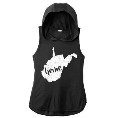 West Virginia Home State Ladies PosiCharge Tri-Blend Wicking Draft Hoodie Tank