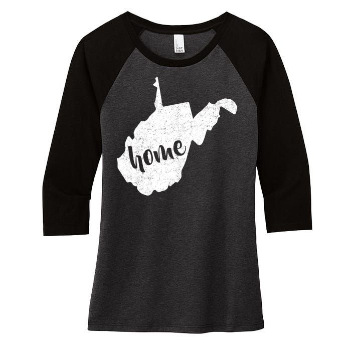 West Virginia Home State Women's Tri-Blend 3/4-Sleeve Raglan Shirt