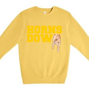 West Virginia Horns Down Football Fan Premium Crewneck Sweatshirt