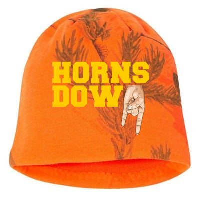 West Virginia Horns Down Football Fan Kati - Camo Knit Beanie