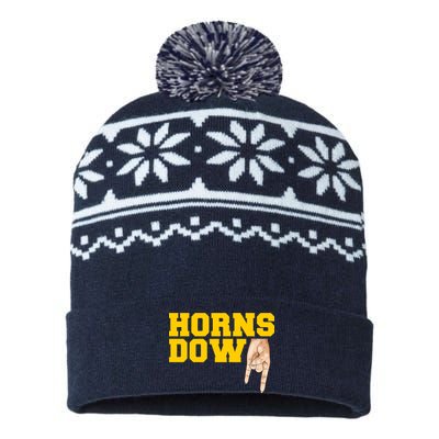 West Virginia Horns Down Football Fan USA-Made Snowflake Beanie