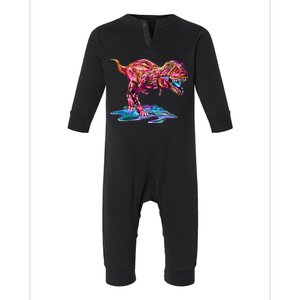 Wet Paint Colorful T-Rex Infant Fleece One Piece