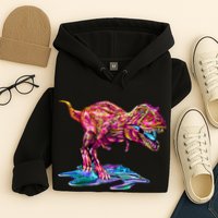 Wet Paint Colorful T-Rex Hoodie