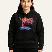 Wet Paint Colorful T-Rex Hoodie