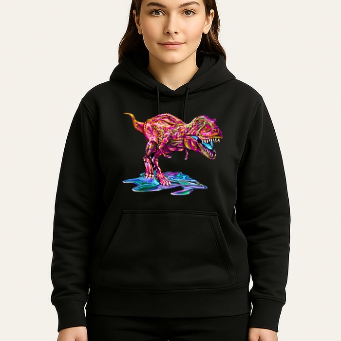 Wet Paint Colorful T-Rex Hoodie
