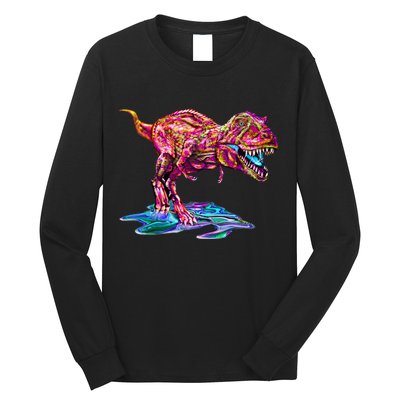 Wet Paint Colorful T-Rex Long Sleeve Shirt