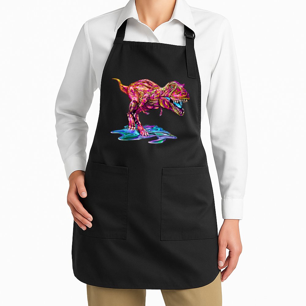 Wet Paint Colorful T-Rex Apron