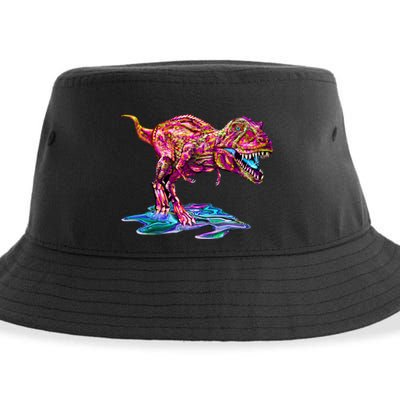 Wet Paint Colorful T-Rex Sustainable Bucket Hat