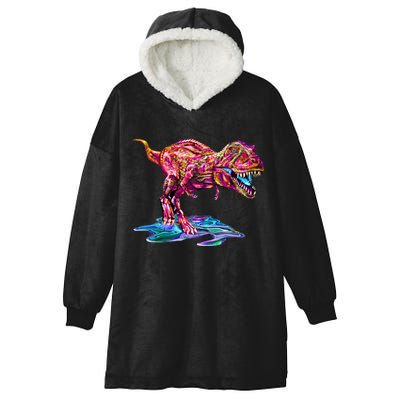 Wet Paint Colorful T-Rex Hooded Wearable Blanket