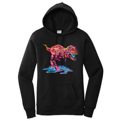 Wet Paint Colorful T-Rex Women's Pullover Hoodie