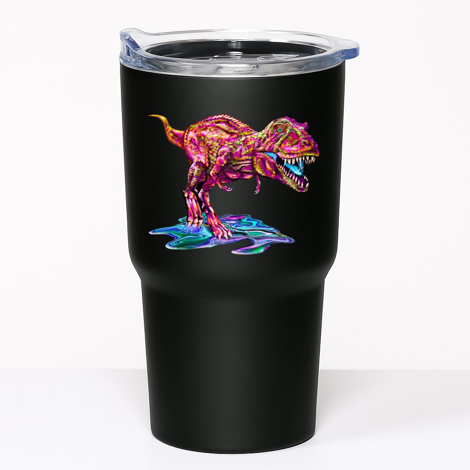 Wet Paint Colorful T-Rex Tumbler